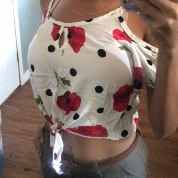 Flowered crop top - Picture 2 of 2